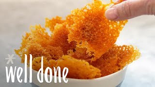 How to Make Microwavable Keto Cheese Crisps  Snack Recipes  Well Done [upl. by Ahsiled]