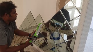 How to Install a Mirror Using Adhesive  Gluing a Vanity Mirror [upl. by Ewart]