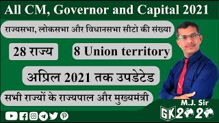 CM and governor all states india trick 2021मुख्यमंत्री amp राज्यपाल ट्रिकAll state cm and governor [upl. by Miarhpe]