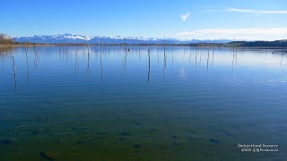 4K Lake Pfäffikersee Zürich SWITZERLAND アルプス山脈 [upl. by Arytahs]