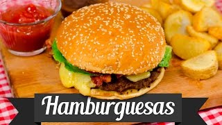 COMO HACER HAMBURGUESAS CASERAS 🍔🍟MUY FACIL  Recién Cocinados [upl. by Gisella25]