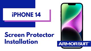 iPhone 14 Screen Protector MilitaryShield Installation Video Instruction by ArmorSuit [upl. by Alfons]