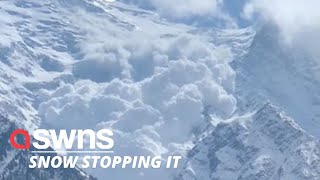 Enormous avalanche cascaded down the side of Mont Blanc  SWNS [upl. by Castor562]