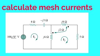 Find mesh currents  magnetically coupled circuit [upl. by Oak]