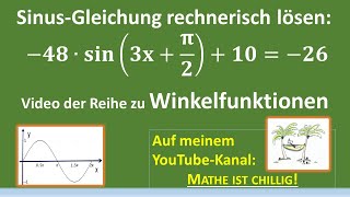 SinusfunktionGleichung rechnerisch Lösen  Video 1h [upl. by Ahsela]