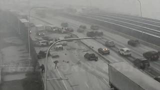 Roadcam 2 MultiVehicle Pileup on NYS Thruway [upl. by Thenna]