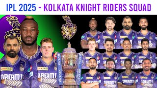 IPL 2025  Kolkata Knight Riders Squad  KKR Full Squad 2025  KKR New squad 2025  KKR Players 2025 [upl. by Bertold]