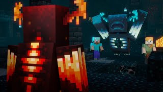 Warden vs Lava Warden  Alex and Steve Life Minecraft animation [upl. by Coad]