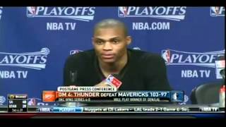 Russell Westbrook Tells Reporter No More Questions For You Bro [upl. by Neersin369]