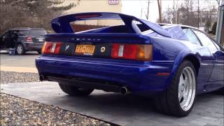 Azure blue Lotus Esprit V8 twin turbo startup exhaust sound [upl. by Evslin]