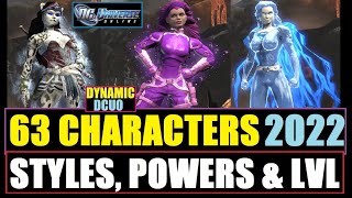 DCUO 2022  Our 63 Characters Styles Levels amp Powers  DC Universe Online  Toons Quick 360° Spin [upl. by Riehl]