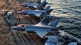 USN F35C Lightning II Takeoff From Aircraft Carrier 2020 [upl. by Der]