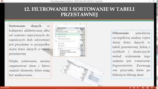 12 Filtrowanie i sortowanie w tabeli przestawnej [upl. by Joyan]