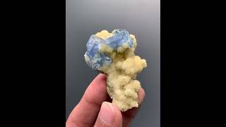 Celestite Crystals on Calcite from Afghanistan celestite celestial geology [upl. by Ttebroc]