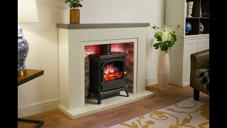 Endeavour Fires Farlington Electric Stove Suite 48’’ in Off White Surround [upl. by Ossie228]