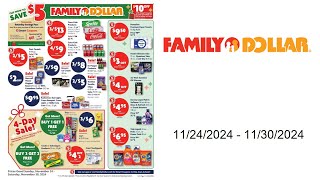 Family Dollar Weekly Ad  11242024  11302024 [upl. by Eugenle]