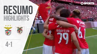 Highlights  Resumo Benfica 41 Santa Clara Liga 1819 34 [upl. by Ahseia]