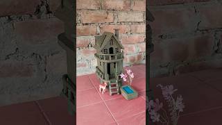 Beautiful miniature clay house 🏠  clayhouse mudhouse craft [upl. by Ardnoid]