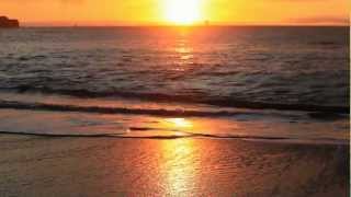 Nature Relaxation wMusic Soothing Ocean Sunset  San Franciscos Baker Beach 1080p HD [upl. by Akerdna]