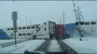 FrontRunner train hits FedEx truck [upl. by Lesig]