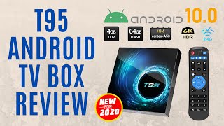 NEW 2020 T95 ANDROID 100 TV BOX QUADCORE STEAMING REVIEW [upl. by Miller274]