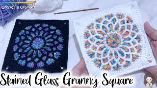 CROCHET “Stained Glass” Granny Square  Tutorial [upl. by Madai]