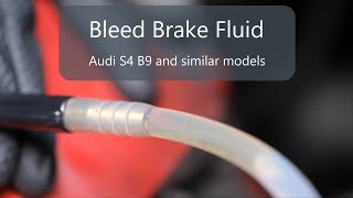 FlushBleed Brake Fluid  Audi A4 S4 RS4 A5 S5 RS5 B9 [upl. by Nilknarf]