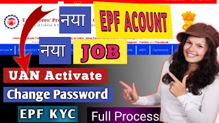 EPFO UAN number Activate  Change Password  Pf KYC [upl. by Kore774]