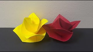 Como hacer una rosa de papel a origami de una forma muy sencilla y fácil [upl. by Aiekam]