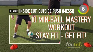 Ball Mastery WORKOUT FOOTBALL I Coerver Coaching  ANYWHERE Soccer DRILLS 4 ball control fast feet [upl. by Adria803]