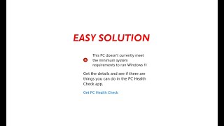 This PC Doesn’t Currently Meet Windows 11 System Requirements Easy Solution [upl. by Maximilien]