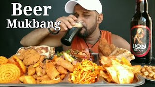 Beer 🍺 Mukbang ASMR with chicken devel and extra bites collection Food eating show ASMR… [upl. by Bush]