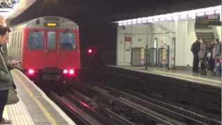 District Line trains at Embankment Station [upl. by Dloreh]