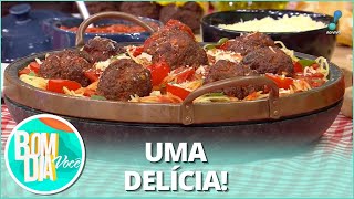 Receita de almôndega com molho de tomate rústico Aprenda [upl. by Annissa]