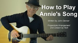 Annie’s Song Guitar Lesson Tutorial with TAB – John Denver [upl. by Adnar528]