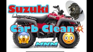 Suzuki Quadrunner  Quadmaster 500 ATV  Complete Carburetor Clean Carb Rebuild [upl. by Hajan]