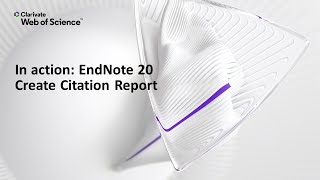 In action EndNote 20 Windows Create Citation Report [upl. by Lesly]