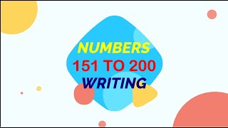 Learn Numbers 151 to 200 counting and Writing [upl. by Annahsat]