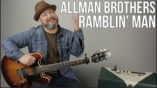 Allman Brothers  Ramblin Man  Guitar Lesson [upl. by Kan198]