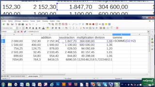 15  Effectuer une somme automatique et incrémentation dans tableau Calc [upl. by Adelle]