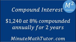 Compound Interest 1240 at 8 compounded annually for 2 years [upl. by Nnyre]