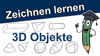 Dreidimensionale 3D Objekte zeichnen lernen  Zeichnen amp Malen für Anfänger  Übungen  DrawTut [upl. by Grenville638]