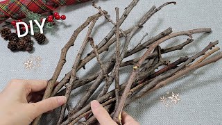 VERY Beautiful  Christmas decoration idea with Tree branch  Genius recycling crafts  DIY hacks [upl. by Rucker498]