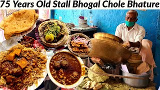 75 Years Old Stall of ICONIC BHOGAL CHOLE BHATURE Is it actually good in Taste Delhi Street Food [upl. by Cartwell]