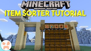 Minecraft Bedrock ITEM SORTER TUTORIAL  Easy Automatic Expandable [upl. by Weider]