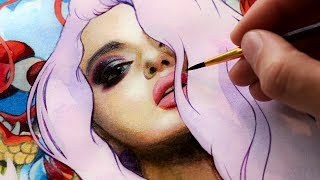 MOZART KOMOREBI WATERCOLOR  POLINA BRIGHT BRUSHES REVIEW  Watercolor Painting Tutorial [upl. by Mccurdy]