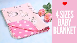 How to Make a Baby Blanket  4 Sizes [upl. by Jozef]