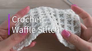 CROCHET Waffle Stitch Washcloth Easy Tutorial [upl. by Ennaj]