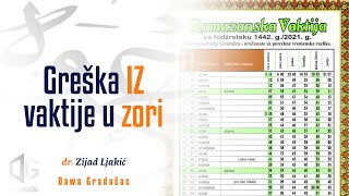 GREŠKA IZ VAKTIJE U ZORI  dr Zijad Ljakić [upl. by Lexis]