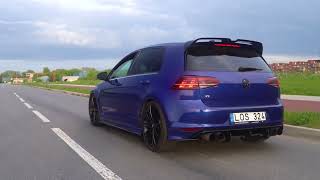 GOLF R MK7 LAUNCH CONTROL  CUSTOM CAT BACK EXHAUST [upl. by Flan569]